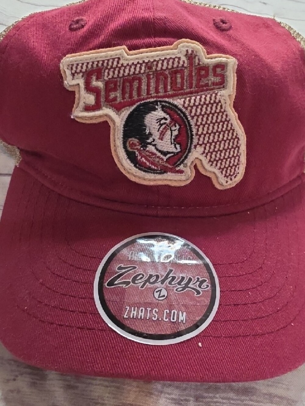 Zephyr Maroon and Tan Florida State Seminoles Mesh Back Trucker Hat